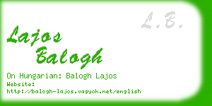 lajos balogh business card